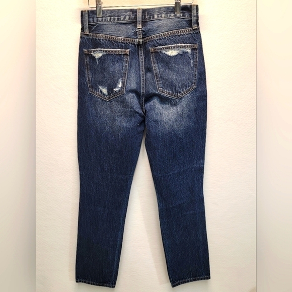 Pistola size 26 high waisted,  heavy distressed, dark wash, skinny ankle jeans - Picture 2 of 11